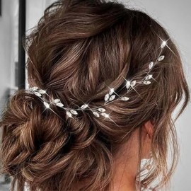 Asooll Adornos para El Cabello de Novia con Diamantes de Imitación Plateados, Accesorios de Cristal para El Cabello de Novia.