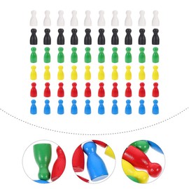 jojofuny 60pcs Wood Game Piece Color Pawn Chess Pieces Tabletop Game Component Fantasy Strategy Game Piece Tabletop Marker Replacement for Carcassonne Circus Agricola