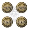 Zenith All Gold Metal Wire Wheel Chip Emblems, Size 2.25",