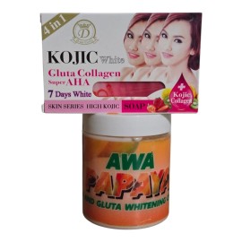 AWA Papaya Aha Gluta CREAM & Kojic Gluta Collagen Super Aha Bar Super Combo