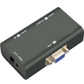 TB® VGA Splitter 2 Port 250MHz Bandwidth Amplifier Box 1 PC to 2 Monitors SVGA Video Splitter Support Resolution up to 1920 x 1440 for Screen Duplication