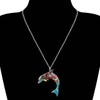 BONSNY Ocean Collection “BLUE” Statement Enamel Alloy Dolphin Necklace Pendant