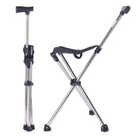 Cane with seat,Walking Stick,Foldable Chair,Hiking Stick,Camping,Hiking,Walking Cane Chair,Walking Stick with seat,Seatable Crutch Stool,Stick Chair (88cm)