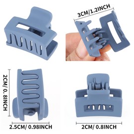 WLLHYF 12 PCS 1" Mini Square Matte Colours Hair Claw Clips Durable Nonslip Colourful Hairclip Accessories for Thin Hair Curly Women Girls(Matte Multicolor)