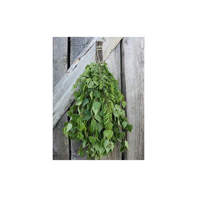 SaunaGoods Birch + Juniper Organic Sauna Whisk Made Banya Wenik