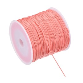 Rebower 0.8mm Nylon String for Bracelets, 109 Yard Nylon Satin String Cord Beading Thread [ for Jewelry Making Bracelet Necklaces DIY Craft] - Rose Gold