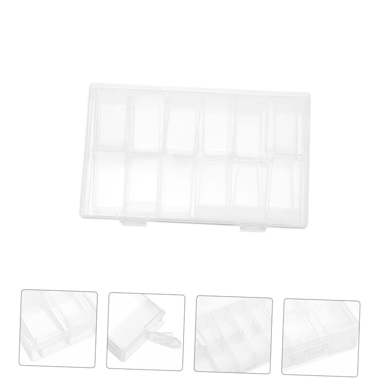 Operitacx 24grids Transparent Nail Art Organizer Box for Manicure Tools