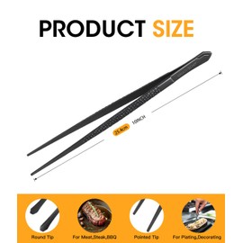 Cooking Tweezers, 1 Piece Chef's Tweezers Tongs, Chef's Plating Tool, 10 inch Food tweezers, Universal for all kinds of cooking, steak, plating, pasta and many other scenarios (1pc Set)
