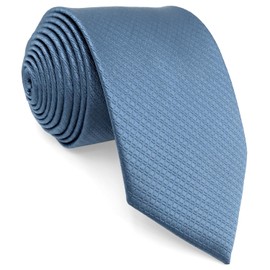 [S&W SHLAX&WING] Men's Necktie Steel Blue Tie Solid Extra Long Necktie