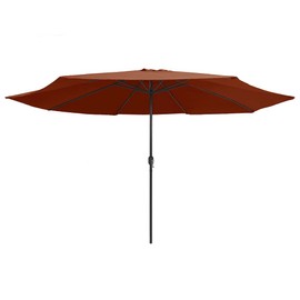 vidaXL Outdoor Parasol with Metal Pole Patio Garden Umbrella Balcony Sunshades, Terracotta, youth large / 11-13