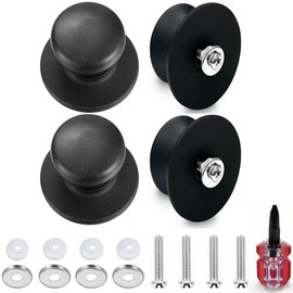 Set of 4 pot lid handles, universal pot lid, bakelite lid handles, pan lid cover buttons, replacement handle, heat-resistant, lid handles with screws, suitable for pan lids with hole