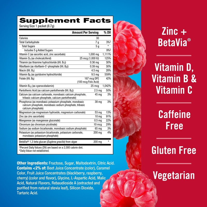 Emergen-C Immune+ Triple Action Immune Support Powder, BetaVia (R), 1000mg