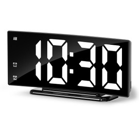 Königswerk LED Digital Alarm Clock for Bedroom, Plug in Clocks with Dual Alarm/Snooze/Temperature/Date, 3 Brightness Level, Big Numbers Display and Battery Backup for Desk, Table, Office