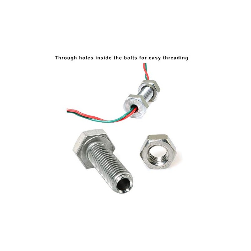 PZRT 2pcs Cylindrical Hollow External Hexagon Screw 304 Stainless Steel