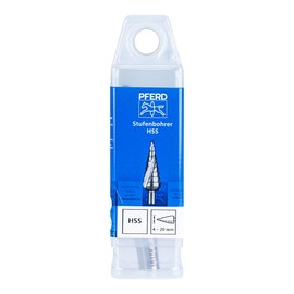 PFERD HSS Step Drill | 9 Steps Diameter 4-20 mm, 3-Flat Shank Diameter 8 mm | 25201037 - for Burr-free Drilling