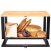 ETMI Bamboo Bread Box for Kitchen Countertop - Large Black