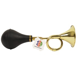 IBA Indianbeautifulart Vintage Brass Bugle Horn Retro Clown Horn Metal Air Horn with Squeeze Bulb for Old Car-Taxi-Golf Cart