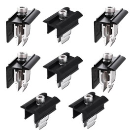 PARTSEE Mounting Solar Panel Bracket End Clamp Centre Clamps Adjustable, Brake Caliper Type Centre Clamp 4 Pieces & End Clamp 4 Pieces, Connect 3 Solar Panels for Framed Module Height 30 mm - 45 mm