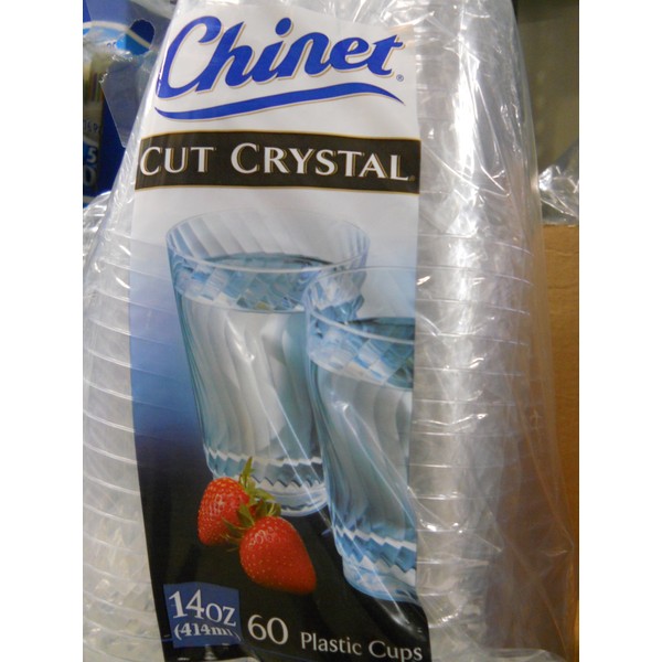 Chinet Cut Crystal 14 Oz 60 Count, (Pack of 1), Clear
