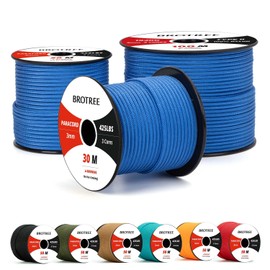 BROTREE 3mm Paracord 425 100% Nylon 30M Rope 3 Strands Type II Parachute Cord for Outdoor, Craft, DIY - 192kg Breaking Load (Dark Blue)