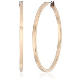 GUESS "Basic" Gold Square Sterling Silver Edge Hoop Earrings