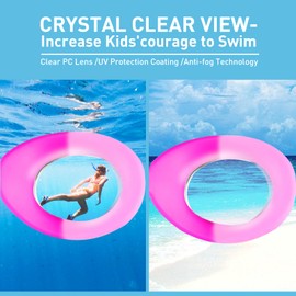 Aegend 2 Pack Kids Goggles, Swimming Goggles for Kids Age 4-16 Boys and Girls Youth, Anti-Fog Pool Goggles, Pink Purple & Blue Purple