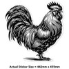 Extra Large 460mm 'Proud Rooster' Permanent Sticker Decal for Cars/Windows/Bins/Walls