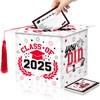 Class of 2025 Graduation Card Box White Red Congrats Grad