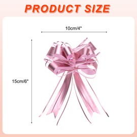 uxcell 20pcs 6 Inch Large Pull Bow Gift Wrapping Organza Bows Ribbon Pink for Wedding Baskets Presents Christmas
