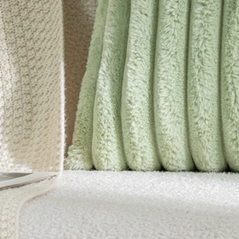 DEELAND Pack of 2 Faux Fur Plush Decorative Throw Pillow Covers Fuzzy Striped Soft Pillowcase Cushion Covers for Sofa Couch Bedroom 16x16 inch