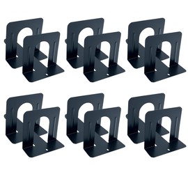 Huron Steel Non-Skid Bookends, Black (1/3/8/20/80 pr) (3)