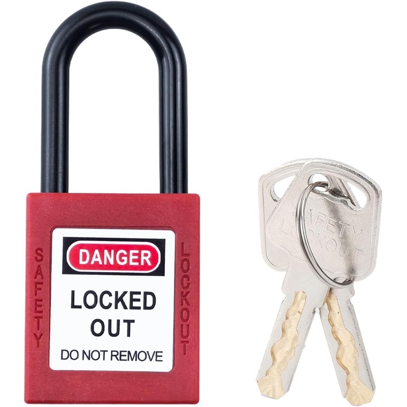 Flylin 10 Sets Safety Lockout Padlock, 38mm Red Lockout with