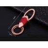 AIXUAN Zinc Alloy and Black Leather Keychain, 2 Keys Rings,Comes