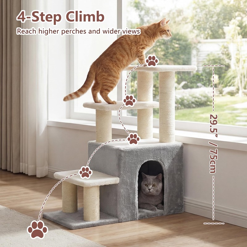 Heybly Cat Scratching Post, Pet Steps for Indoor Cats and