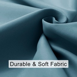 JIUZHEN Tier Curtains 36 Inch Length with 2 Tiebacks, Kitchen Half Window Privacy Curtain Tiers for Windows/Bathroom Shades, Thermal Insulated Room Darkeing Curtain 2 Panels, 42" x 36", Stone Blue