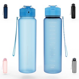 36 oz Sports Water bottle,BPA Free Drinks Water Bottles with Fruit Strainer,Leakproof Tritan BPA Free Non-Toxic Water Jug for Fitness,Gym,Sports,Outdoors,Cycling (light blue)