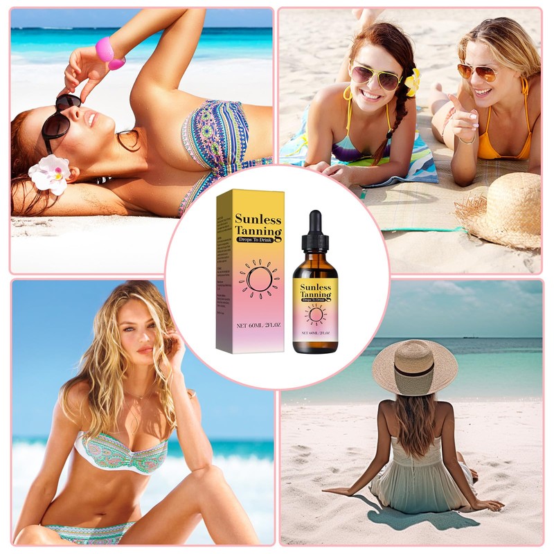 COWANIEE Sunlesss Drinkable Tanning Drops, Tan Drops Drink Promote Natural