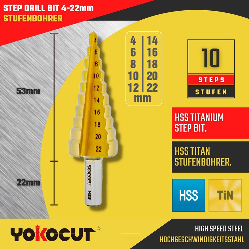 Step Drill Bit HSS Titanium Step Drill Bit For Metal