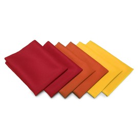 TableLinensforLess Thanksgiving/Fall Cloth Napkin Sets (6 Pack, Gold/Burnt Orange/Red)