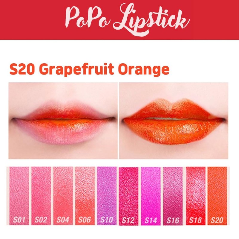 [Set] Popo Lipstick Witch's Pouch Lipstick, PoPo Lipstick S20, Grapefruit