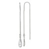925 Sterling Silver Rhinestone Crystals Teardrop Threader Drop Dangle Earrings