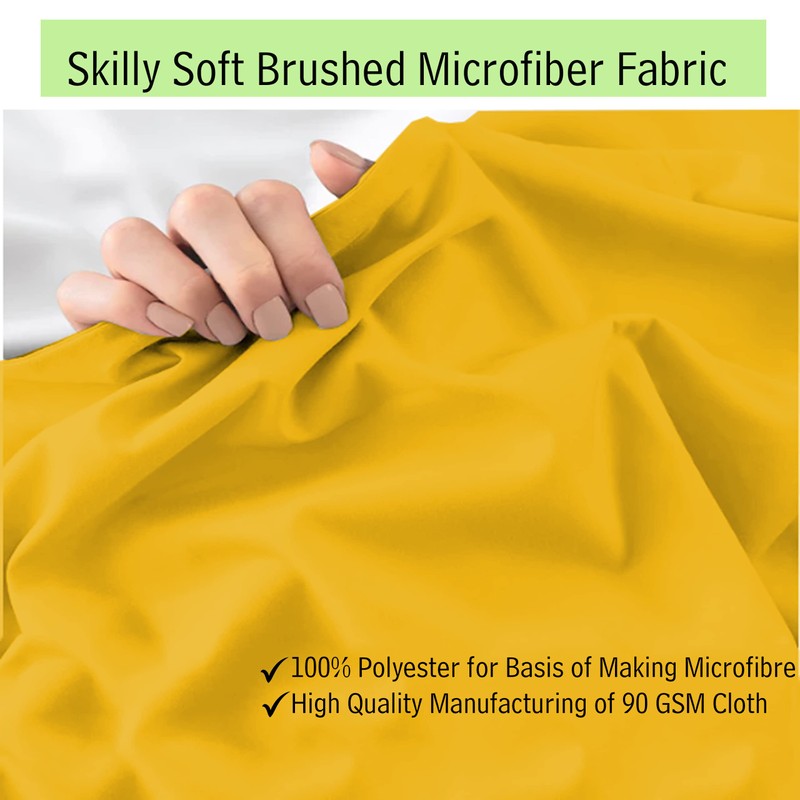 Ochre king size fitted sheets Microfibre Bottom bedsheet Deep Pocket