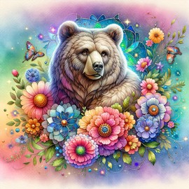 Acudotr Diamond Painting Kits for Adults, 5D DIY Bear Diamond Art kits for Beginners, Full Drill Diamond Painting Kits for Home Wall Decor, 12x12 Inch