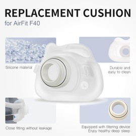 EvoClean Reliable Silicone Cushion for AirFit F40 Full Face Replacement Cushion (L)