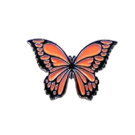GBJUK Orange Butterfly Enamel Pin Lapel Badge with Clasp Back