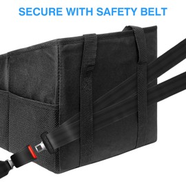 Grekos Car Seat Organizer, Back Seat Car Organizer, Backseat Car Organizer with Divide, Handles and Multiple Mesh Pockets, Passenger Seat Organizer, Collapsible Small Car Seat Storage Organizer