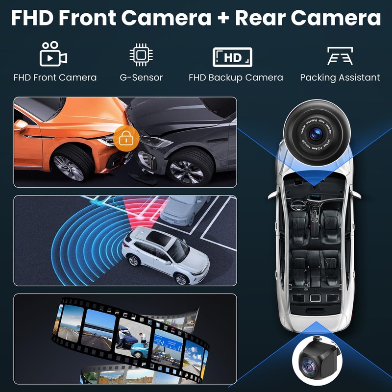 Compatible Wireless Apple CarPlay Android Auto Screen for Car, 2K