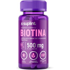Biotina y Colágeno Hidrolizado 500mg para Mujer | Suplemento Crecimiento Cabello, Piel y Uñas | 60 Cápsulas | Sin OGM, Fabricado en Holanda