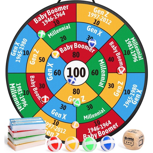 Garybank 90s Trivia Dartboard Games for Adults Trivial Night, with