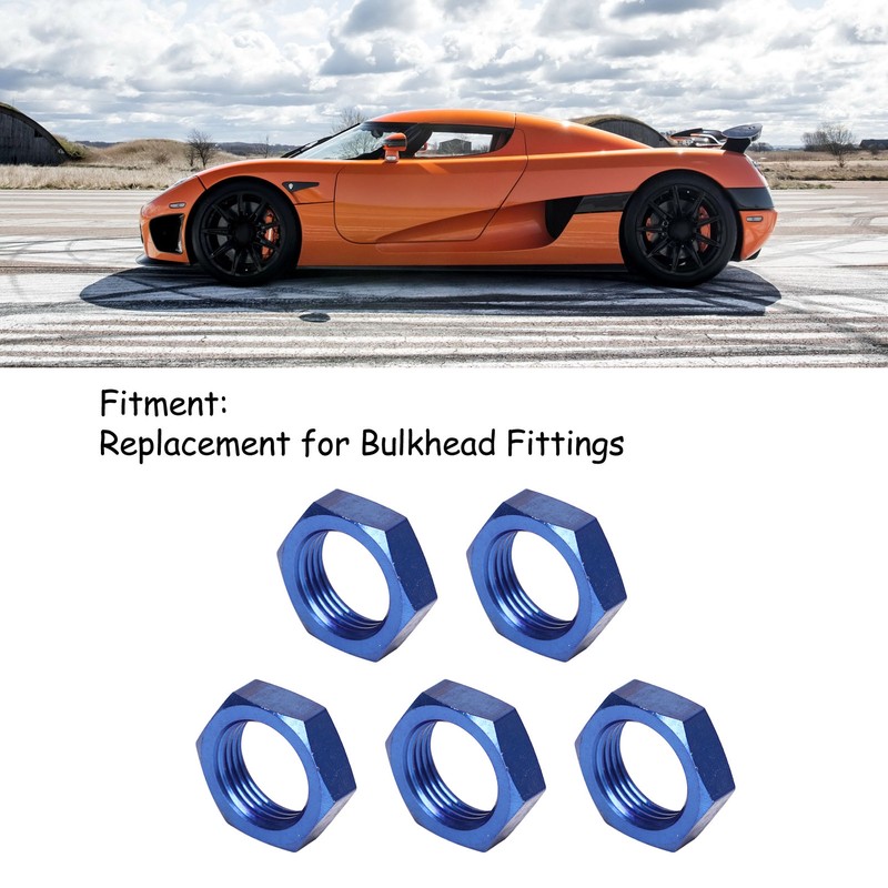 5 Pcs AN8 Female Thread Hex Locking Nut Metal Alloy